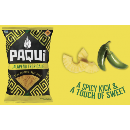 1 Case - 12 Pack, PAQUI - Tortilla Chips, Jalapeno Tropicale, 155G