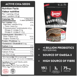 1 Case - 6 pack,YUMI ORGANICS - Probiotique, Active Chia Seeds, 180G