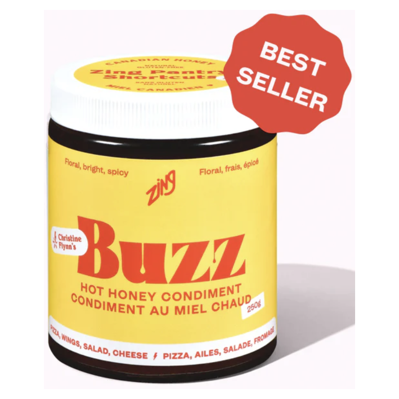 1 Case - 6 Pack, ZING Condiments, Buzz Hot Honey, 250G