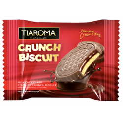 1 Case - 12pcs, Tiaroma Crunch Biscuit with Hazelnut filling, 67.5 gr.