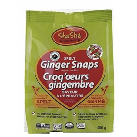 1 Case - 6pcs, SHASHA - Organic Spelt Ginger Snaps Bags, 300G