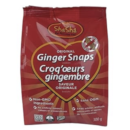 1 Case - 6pcs, SHASHA - Original Ginger Snaps Bags, 300G