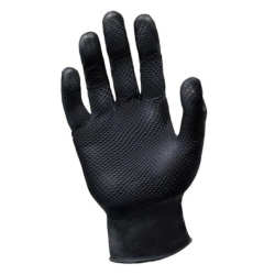 1 Case - 10 Boxes, Ronco Octopus Grip Nitrile Gloves - Black 8mil PF 50/BX