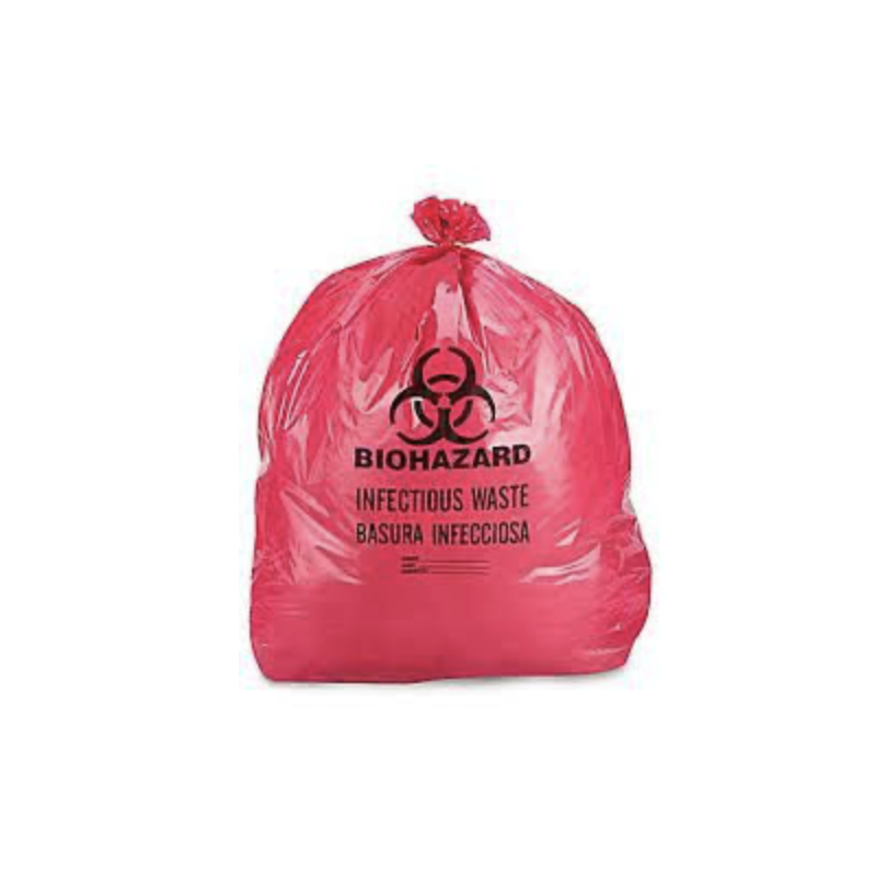 1 Case - 125pcs, Biohazard Infectious Waste Bags - Red 1.4mil 30"x38"