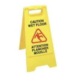 1 Case - 3pcs, Caution Wet Floor Safety Sign - Yellow 12"x24"