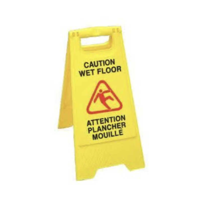 1 Case - 3pcs, Caution Wet Floor Safety Sign - Yellow 12"x24"