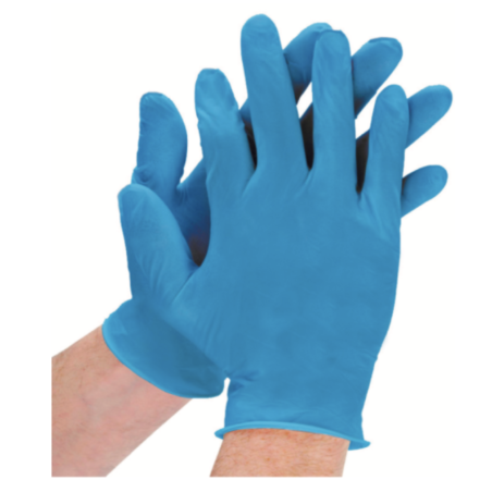 1 Case, Inteplast Nitrile Gloves - Blue 4mil 100/BX, Available in S, M, L, XL