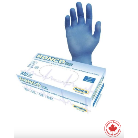 1 Case, Ronco NE2™ Nitrile Examination Gloves - Blue 4mil 100/BX