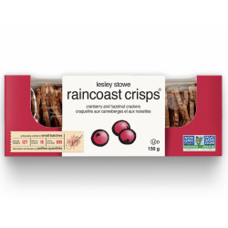 1 Case - 12 Pack, LESLEY STOWE FINE FOODS - Cranberry Hazelnut Crisps,150G