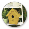 1 Case, 12 Pack - Wood Craft: 6"-6.5" Birdhouse w/Jute Hanger Scallop Roof