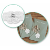 1 Case - 12 Pack - A Brides Wish: 1.4" Embroidered Lace Floral Accent w/Gems x6 Self-Stick - White