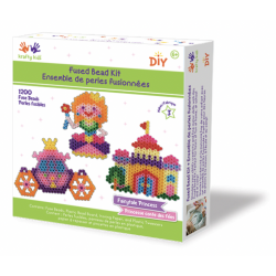 1 Case - 12 Pack - Krafty Kids Kit: DIY Scenery Iron-on Fused Bead Kit - Fairytale Princess