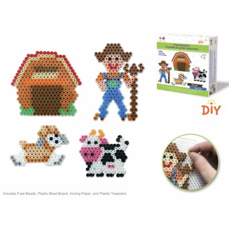 Krafty Kids Kit: DIY Scenery Iron-on Fused Bead Kit - Barnyard