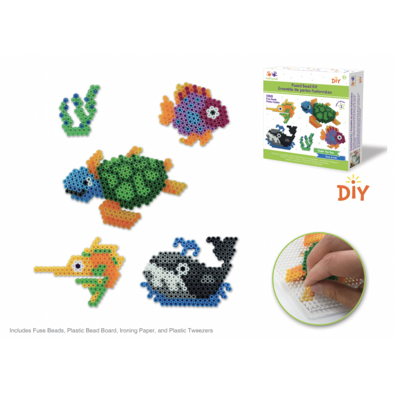 1 Case - 12 Pack - Krafty Kids Kit: DIY Scenery Iron-on Fused Bead Kit - Under The Sea