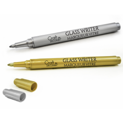 1 Case - 12 Pack - Craft Decor: Glass Writers x2 1.2Mm Fine Point Metallic - Gold/Silver
