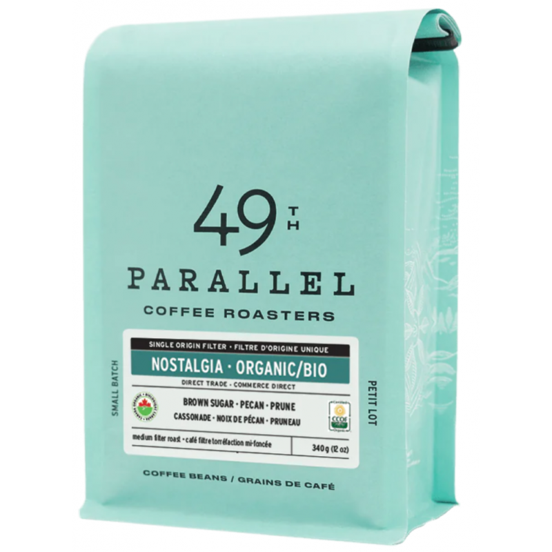 1 Case - 6pack, 340G - 49TH PARALLEL, WHOLE BEAN COFFEE - Nostalgia Blend
