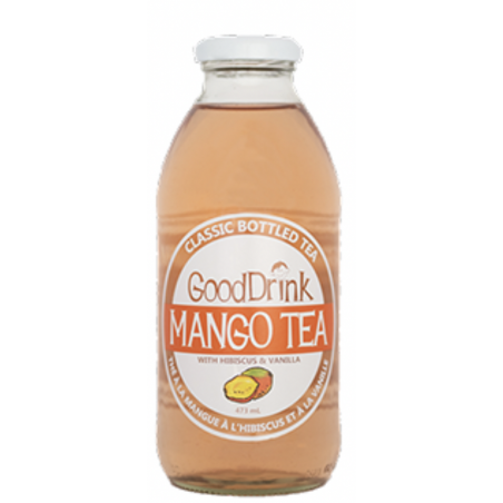 1 Case - 12 Pack, GOODDRINK,Classic Bottled Iced Teas - Mango Tea with Hibiscus and Vanilla, 473ML