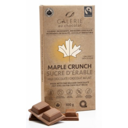 1 Case - 8 Pack, GALERIE AU CHOCOLAT - Milk Chocolate Maple Crunch Bar,  100G
