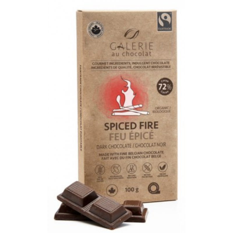 1 Case - 8 Pack, GALERIE AU CHOCOLAT - Dark Chocolate Fire Bar,  100G