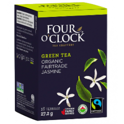 1 Case - 6 Pack, Four O'Clock - Organic Fairtrade Tea Bag - Green Tea,16X27.2G