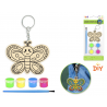 1 Case - 12 Pack - Krafty Kids Kit: DIY Wood Keychain Kit w/4 Paint Pots+Brush - Butterfly