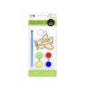 1 Case - 12 Pack - Krafty Kids Kit: DIY Wood Keychain Kit w/4 Paint Pots+Brush - Plane