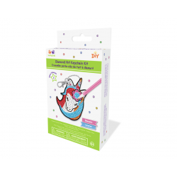 1 Case - 12 Pack - Krafty Kids Kit: Diamond Painting DIY Keychain Kit - Unicorn
