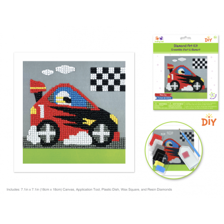 1 Case - 12 Pack - Krafty Kids Kit: DIY Diamond Art Kit - Race Car