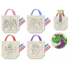 1 Case - 48 Pack, assorted 12 Pack x 4 Styles - Krafty Kids Kits: Canvas DIY Goody Bags w/4 Markers Asst - Enchanted 2