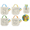 1 Case - 48 Pack, Assorted 12 Pack x 4 Styles - Krafty Kids Kits: Canvas DIY Goody Bags w/4 Markers Asst - Zoo Animals