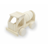 1 Case - 6 Pack, Wood Craft: 5 3/8" DIY Solid Wood Vehicle w/Moving Wheels - Cement Mixer