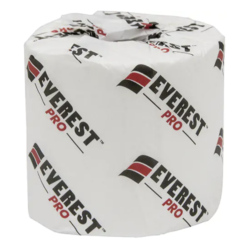 1 Case - 48 Pack, Everest Pro™ Toilet Paper, 1 Ply, 1000 Sheets/Roll, 250' Length, White