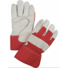 1 Case - 12 Pack, Red & White Winter-Lined Fitters Gloves, Large, Grain Cowhide Palm, Boa Inner Lining