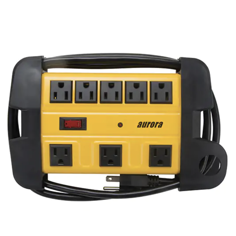 Aurora Tools, Workshop Surge Protector Power Strip, 8 Outlets, 1350 J, 1875 W, 6' Cord