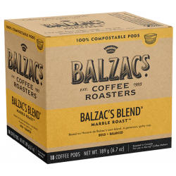 1 Case - 6pack, 189G, Balzac's - 100% Compostable Coffee Pods - Balzac's Blend