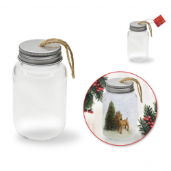 1 Case - 24 Pack, Seasonal Décor: 5x8.5cm DIY Clear Ornament Glass Jar w/Alum Twist Cap