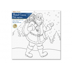 1 Case - 8 Pack, Holiday Canvas: 12"x12" Stretch Artist Printed Back-Stapled - Jolly Old Santa