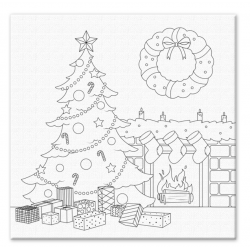 1 Case - 8 Pack, Holiday Canvas: 12"x12" Stretch Artist Printed Back-Stapled - Christmas Tree