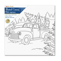 1 Case - 8 Pack, Holiday Canvas: 12"x12" Stretch Artist Printed Back-Stapled - Bringin' Home the Tree