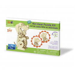 1 Case - 12 Pack, Krafty Kids Kit: 3D Mini Mechanical Gear Wood Puzzle - Dog