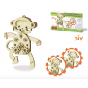 Krafty Kids Kit: 3D Mini Mechanical Gear Wood Puzzle - Monkey