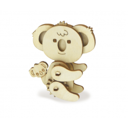 1 Case - 12 Pack, Krafty Kids Kit: 3D Mini Mechanical Gear Wood Puzzle - Koala Bear