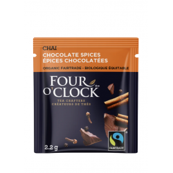 1 Case - 6 Pack, Four O'Clock - Chocolate Spices Organic Fairtrade Chai Herbal Tea,16X35.2G