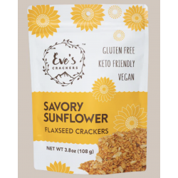 1 Case - 12 Pack, EVE'S CRACKERS, Flaxseed Based Cracker - Savoury Sunflower, 108g