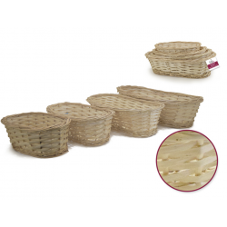 1 Case - 2 Pack, Willow Basket Set: Oval Natural 4/set