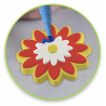 1 Case, 24 Pack - Krafty Kids Kit: 2.75" DIY Plaster Medallion Coloring Kit w/3 Markers B) Flower