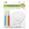 1 Case, 24 Pack - Krafty Kids Kit: 2.75" DIY Plaster Medallion Coloring Kit w/3 Markers C) Lion