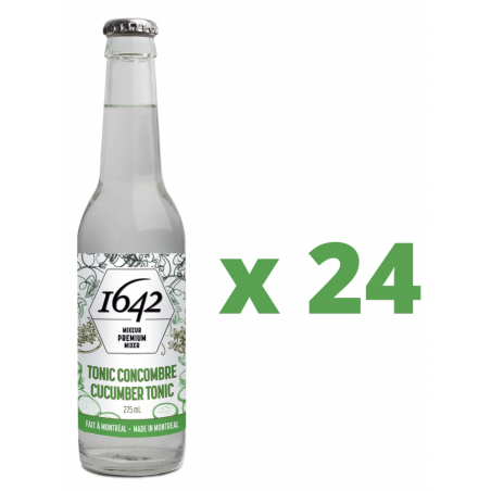 1 Case - 24pack, 275ML, 1642 SODAS - Premium Soda Mixers - Cucumber Tonic