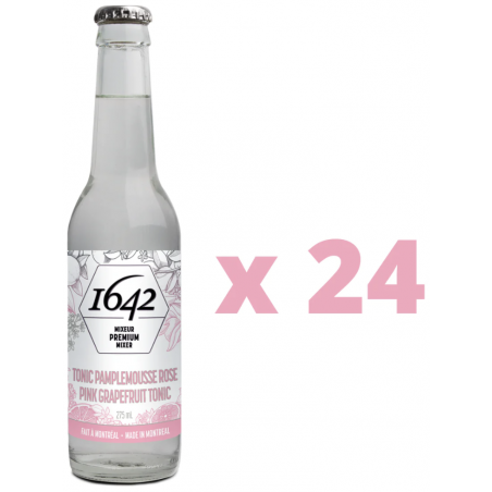 1 Case - 24pack, 275ML, 1642 SODAS - Premium Soda Mixers - Pink Grapefruit Tonic