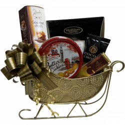 1 Case, 6 pack - Gift Basket Kit, Festive Gold, Makes 6 Gourmet  Festive Gold Gift Basket